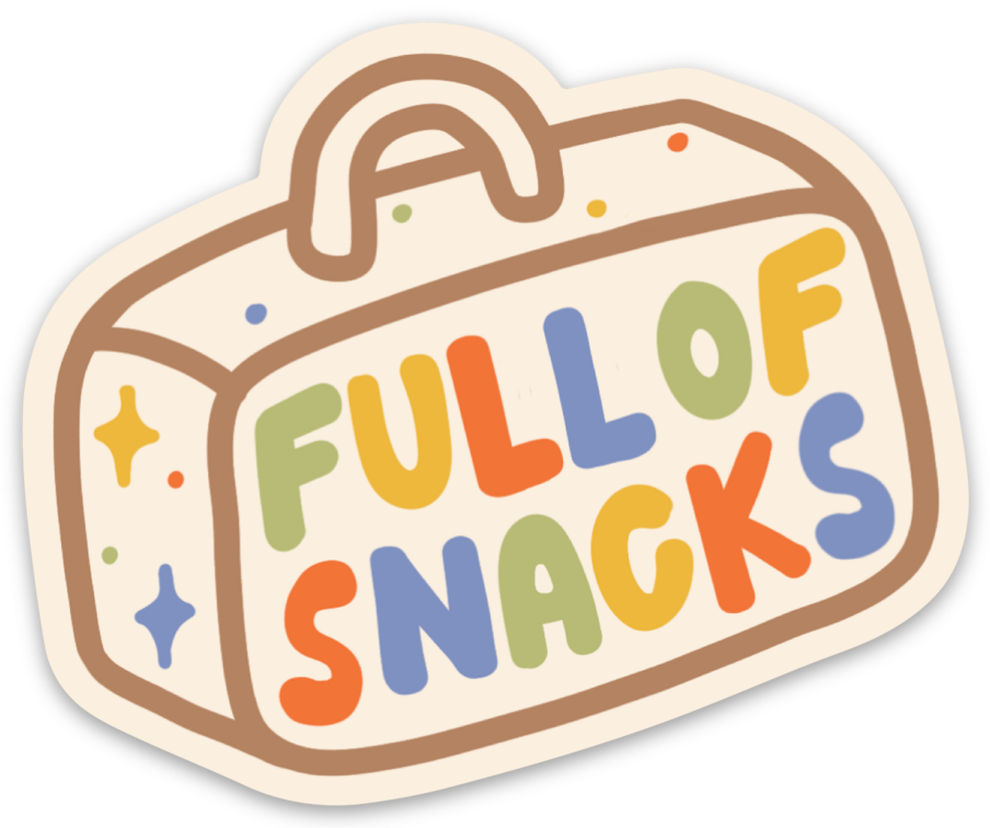 full of snacks sticker